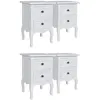 Image de Tables De Chevet 4 Pcs Avec 2 Tiroirs Mdf Blanc