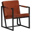 Image de vidaXL Fauteuil marron cuir vÃ©ritable