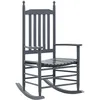 Image de vidaXL Chaise Ã  bascule avec siÃ¨ge incurvÃ© Gris Bois de peuplier