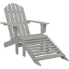 Image de Vidaxl Chaise De Jardin Avec Pouf Bois Gris