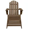 Image de Vidaxl Chaise De Jardin Avec Pouf Bois Marron