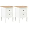 Image de vidaXL 2 pcs Table de chevet Blanc 35x30x49 cm MDF