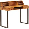 Image de Bureau 110x50x94 Cm Bois Solide De Sesham Et Acier Vidaxl Vidaxl