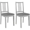 Image de vidaXL Chaises Ã  manger avec coussins lot de 2 gris bois solide