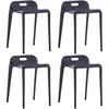 Image de Tabourets Empilables 4 Pcs Noir Plastique