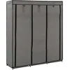 Image de Armoire Avec Compartiments Et Barres Gris 150x45x175 Cm Tissu