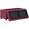 Image de vidaXL Pouf de rangement 87,5 cm Rouge bordeaux Similicuir