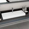 Image de vidaXL Lavabo 120x46x11 cm Fonte minÃ©rale/marbre Blanc