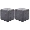 Image de 2 Pcs Tables De Chevet Gris 30x30x30 Cm Similicuir Daim