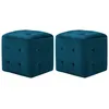 Image de Tables de chevet 2 piÃ¨ces avec capitonnage Ã  boutons et cadre en bois en tissu velours bleu