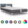 Image de vidaXL Cadre de lit avec LED sans matelas gris similicuir 90x200 cm