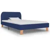 Image de vidaXL Cadre de lit Bleu Tissu 90 x 200 cm