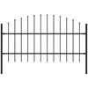 Image de Vidaxl ClÃ´ture De Jardin Avec Dessus En Lance Acier 1,7 M Noir