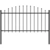 Image de Vidaxl ClÃ´ture De Jardin Avec Dessus En Lance Acier 1,7 M Noir