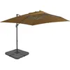 Image de vidaXL Parasol avec base portable Taupe