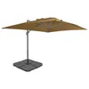 Image de Vidaxl Parasol Avec Base Portable Taupe