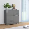Image de vidaXL Buffet Gris brillant 71 x 35 x 76 cm AgglomÃ©rÃ©