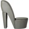 Image de Chaise En Forme De Chaussure Ã Talon Haut Gris Similicuir