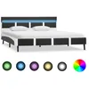 Image de vidaXL Cadre de lit avec LED sans matelas gris similicuir 140x200 cm