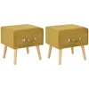 Image de Tables De Chevet 2 Pcs Moutarde 40x35x40 Cm Velours