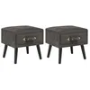 Image de vidaXL Tables de chevet 2 pcs Gris 40x35x40 cm Velours