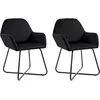 Image de vidaXL Chaises de salle Ã  manger 2 pcs Noir Velours