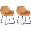 Image de vidaXL Chaises de salle Ã  manger 2 pcs CrÃ¨me Velours