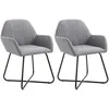 Image de vidaXL Chaises de salle Ã  manger 2 pcs Gris clair Tissu