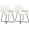 Image de vidaXL Chaises de salle Ã  manger 2 pcs CrÃ¨me Tissu