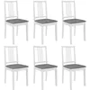 Image de vidaXL 6 pcs Chaises Ã  dÃÂ®ner avec coussins Blanc Bois solide