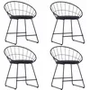 Image de Vidaxl Chaises De Salle Ã  manger Similicuir 4 Pcs Noir Acier