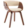 Image de vidaXL Chaise de salle Ã  manger CrÃ¨me Bois courbÃ© et similicuir