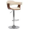 Image de vidaXL Tabourets de bar 2 pcs CrÃ¨me Bois courbÃ© et similicuir