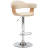 Image de vidaXL Tabourets de bar 2 pcs CrÃ¨me Bois courbÃ© et similicuir