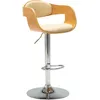 Image de vidaXL Tabouret de bar CrÃ¨me Bois courbÃ© et similicuir