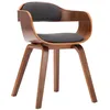 Image de Prolenta Premium - Chaise de salle Ã  manger Gris foncÃ© Tissu et bois courbÃ©