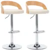 Image de vidaXL Chaises de bar 2 pcs CrÃ¨me Similicuir et bois courbÃ©