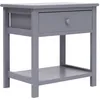 Image de vidaXL Table de chevet Gris 40x29x42 cm Bois de Paulownia