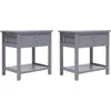 Image de vidaXL Tables de chevet 2 pcs Gris 40x29x42 cm Bois de Paulownia