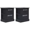 Image de vidaXL 2 pcs Tables de chevet Noir 38x28x45 cm Bois de Paulownia