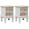 Image de vidaXL 2 pcs Tables de chevet 35x30x50 cm Bois de Paulownia