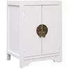 Image de Table De Chevet Blanc 38 X 28 X 52 Cm Bois De Paulownia