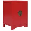 Image de Table De Chevet Rouge 38 X 28 X 52 Cm Bois De Paulownia