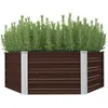 Image de Vidaxl JardiniÃ¨re SurÃ©levÃ©e Marron 129x129x46 Cm Acier GalvanisÃ©