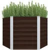 Image de Vidaxl Lit SurÃ©levÃ© De Jardin Marron 129x129x77 Cm Acier GalvanisÃ©