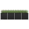 Image de vidaXL Lit surÃ©levÃ© de jardin Anthracite 320x80x77 cm Acier galvanisÃ©