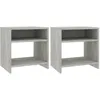 Image de vidaXL Tables de chevet 2 pcs Gris bÃ©ton 40x30x40 cm Bois d'ingÃ©nierie