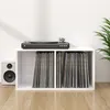 Image de vidaXL BoÃ®te de rangement de vinyles Blanc brillant 71x34x36 cm