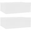 Image de Tables de chevet flottantes 2 pcs Blanc 40x30x15 cm AgglomÃ©rÃ© - VidaXL