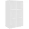 Image de BibliothÃ¨que 6 compartiments Buffet Blanc bois contreplaquÃ© ÃtagÃ¨re de rangement Organisateur